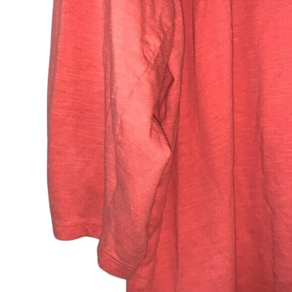 Lane Bryant Coral 3/4 Sleeve Ruched Tunic Top Plus Size 22/24 Cotton/Polyester W - Picture 7 of 9